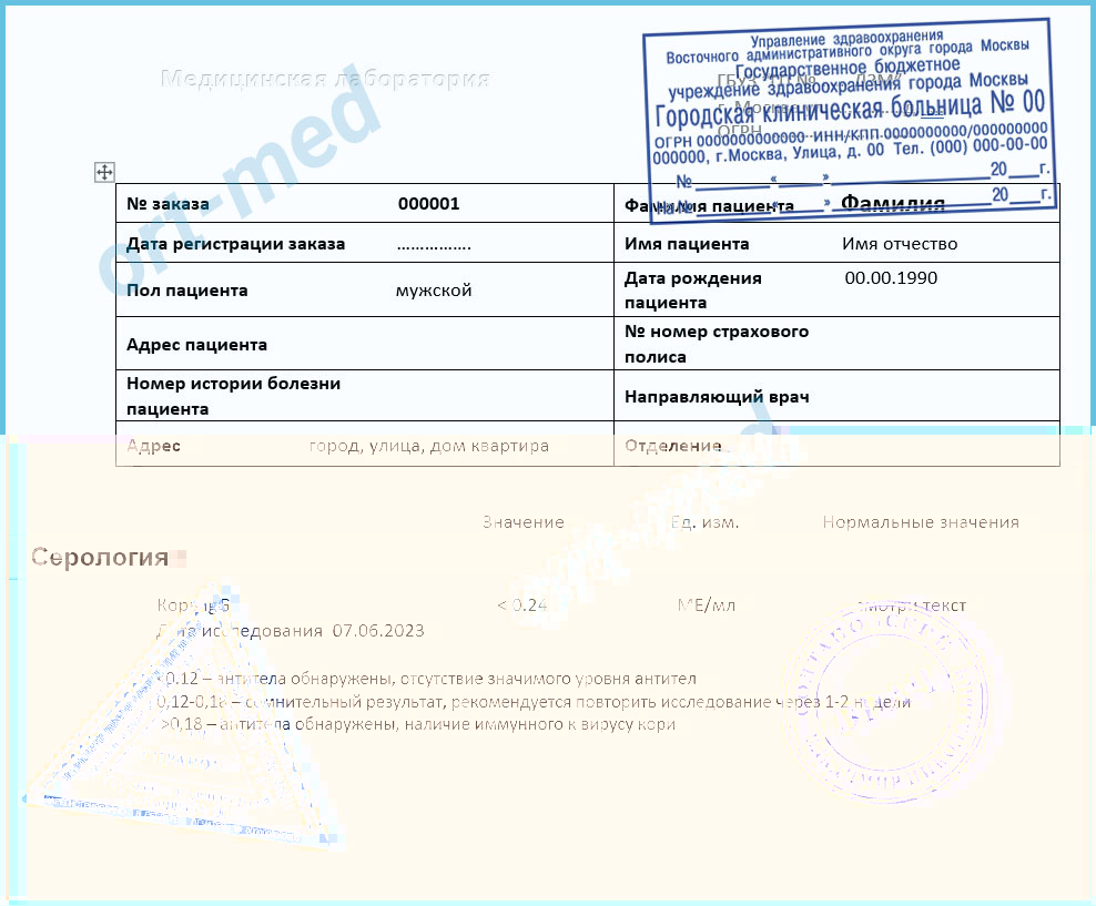 Купить справку о прививке от кори в Химках официально